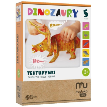 Tekturynki Ekopuzzle przestrzenne Dinozaury MUDUKO